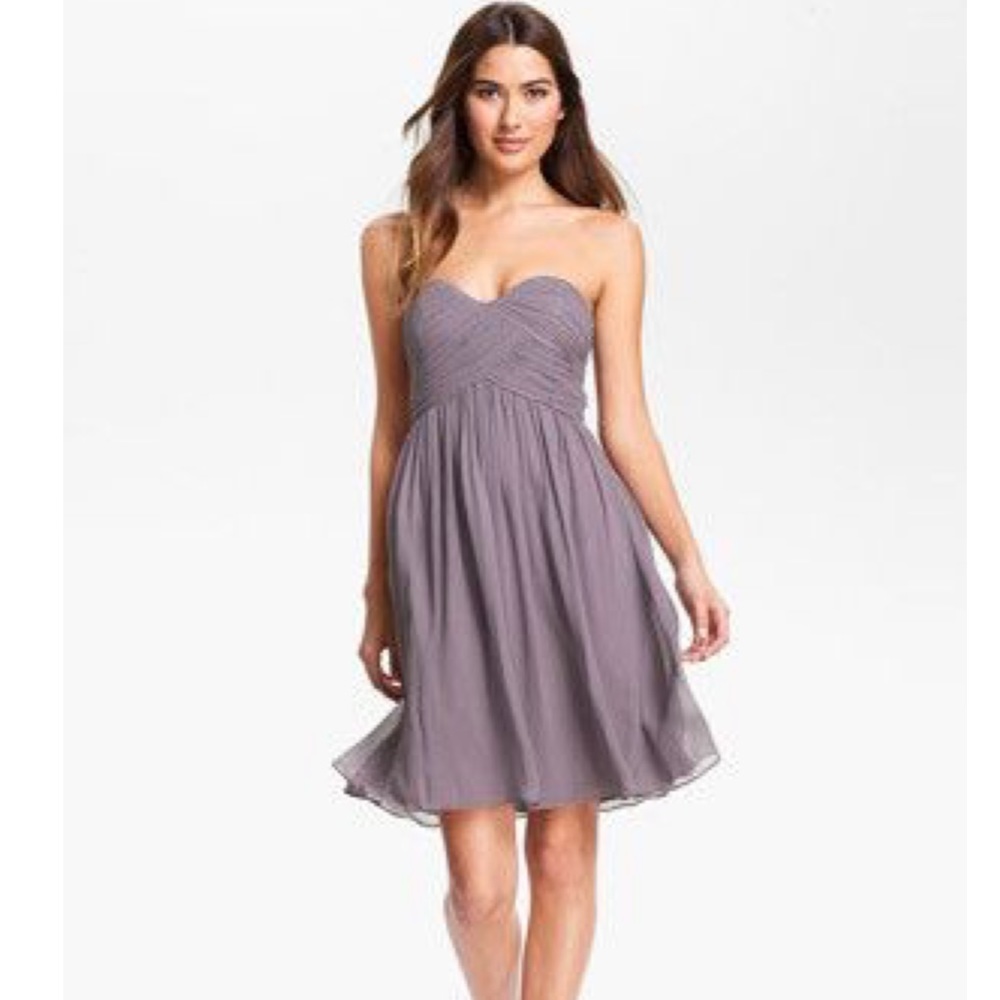 Donna Morgan Silk Strapless Dress